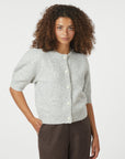 NEO NOIR VEST TRUDY DECO KNIT CARDIGAN LIGHT GREY MELANGE