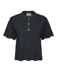 NEO NOIR TOP SOKO WAVE KNIT POLO TEE MIDNIGHT BLUE