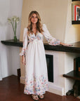 NEO NOIR JURK SILFI FLOWER PRINT DRESS CREME