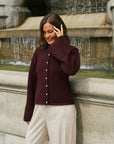 NEO NOIR VEST MIXIE KNIT CARDIGAN WINE