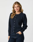 NEO NOIR VEST PULI KNIT CARDIGAN NAVY
