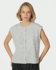NEO NOIR GILET EVEREST KNIT VEST LIGHT GREY MELANGE