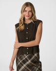 NEO NOIR VEST EVEREST KNIT PO BROWN