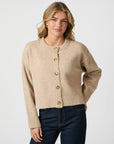 NEO NOIR VEST MUKI KNIT CARDIGAN SAND MELANGE