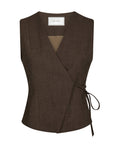 NEO NOIR GILET SAMARA MELANGE WAISCOAT BROWN