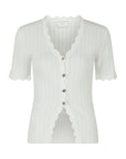 NEO NOIR TOP LARIFA STITCH KNIT TEE WHITE