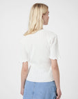 NEO NOIR TOP LARIFA STITCH KNIT TEE WHITE