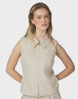 NEO NOIR GILET ANNABELLA STRUCTURE WAISTCOAT CREME