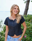 NEO NOIR TOP TANGO STRUCTURE DARK NAVY
