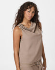 NEO NOIR TOP SCOTTA DULL SATEEN DARK TAUPE