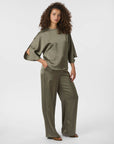 NEO NOIR BLOUSE LIORA HEAVY SATEEN COLD ARMY