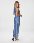 NEO NOIR JURK CELINIE HEAVY SATEEN DRESS SMOKE BLUE