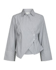 NEO NOIR BLOUSE FENLI STRIPED SHIRT GREY