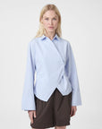NEO NOIR BLOUSE FENLI STRIPED SHIRT LIGHT BLUE STRIPE