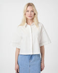 NEO NOIR BLOUSE JASIE POPLIN STONE STRASS SHIRT WHITE