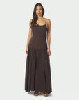 NEO NOIR JURK JACKIE S VOILE DRESS DARK BROWN