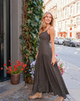 NEO NOIR JURK JACKIE S VOILE DRESS DARK BROWN