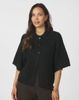 NEO NOIR VEST BENUTA FLUFFY KNIT CARDIGAN BLACK
