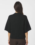 NEO NOIR VEST BENUTA FLUFFY KNIT CARDIGAN BLACK