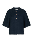 NEO NOIR VEST BENUTA FLUFFY KNIT CARDIGAN NAVY