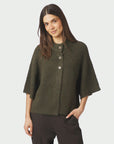 NEO NOIR VEST BENUTA FLUFFY KNIT CARDIGAN ARMY