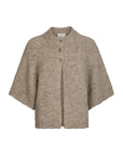 NEO NOIR VEST BENUTA FLUFFY KNIT CARDIGAN BEIGE MELANGE