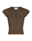 NEO NOIR TOP TODDA KNIT TEE BROWN MELANGE