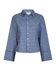 NEO NOIR BLOUSE ROSA CHECK SHIRT DARK BLUE