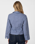 NEO NOIR BLOUSE ROSA CHECK SHIRT DARK BLUE