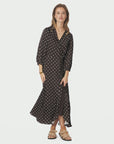 NEO NOIR JURK MALINGA DOT DRESS DARK BROWN