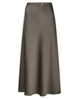 NEO NOIR ROK INNELL HEAVY SATEEN SKIRT WARM GREY
