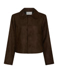 NEO NOIR JAS NILO FAUX SUEDE JACKET DARK BROWN