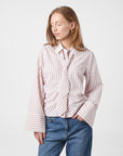 NEO NOIR BLOUSE FRANCESCA STRIPE SHIRT ROSE