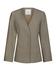 NEO NOIR BLAZER FRILLIS FITTED DARK SAND