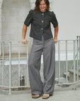 NEO NOIR PANTS MASSIE STRUCTURE DARK GREY MELANGE