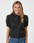 NEO NOIR BLOUSE FRANNIE DOT SHIRT BLACK