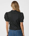 NEO NOIR BLOUSE FRANNIE DOT SHIRT BLACK
