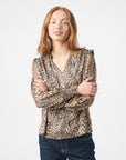 NEO NOIR BLOUSE DAVINA PATTERN CAMEL