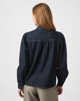 NEO NOIR BLOUSE JESSA DENIM SHIRT DARK BLUE