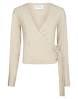 NEO NOIR PULLOVER TILFA KNIT WRAP BLOUSE SAND