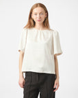 NEO NOIR BLOUSE FLORINA HEAVY SATEEN B PEARL