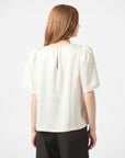 NEO NOIR BLOUSE FLORINA HEAVY SATEEN B PEARL