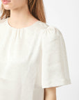 NEO NOIR BLOUSE FLORINA HEAVY SATEEN B PEARL