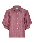 NEO NOIR BLOUSE ETTA SOFT STRIPE STONE SHIRT DARK ROSE
