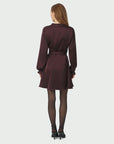 NEO NOIR JURK COLBIE HEAVY SATEEN DRESS BURGUNDY