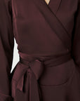 NEO NOIR JURK COLBIE HEAVY SATEEN DRESS BURGUNDY
