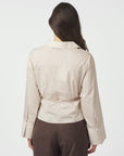 NEO NOIR BLOUSE CLARIDA ROSE STRIPE SHIRT LIGHT YELLOW
