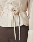 NEO NOIR BLOUSE CLARIDA ROSE STRIPE SHIRT LIGHT YELLOW