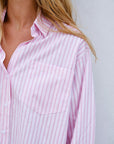 NEO NOIR BLOUSE DALMA SOFT STRIPE STONE SHIRT PINK