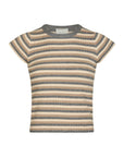 NEO NOIR T-SHIRT TIRRA SIMPLE STRIPE KNIT TOP GREY